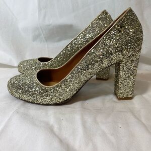 Lanvin Gold Glitter Heels
